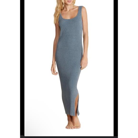 NWT Barefoot Dreams Cozychic Ultra Lite Ribbed Column Maxi Dress Blue XS Tall - Picture 1 of 11